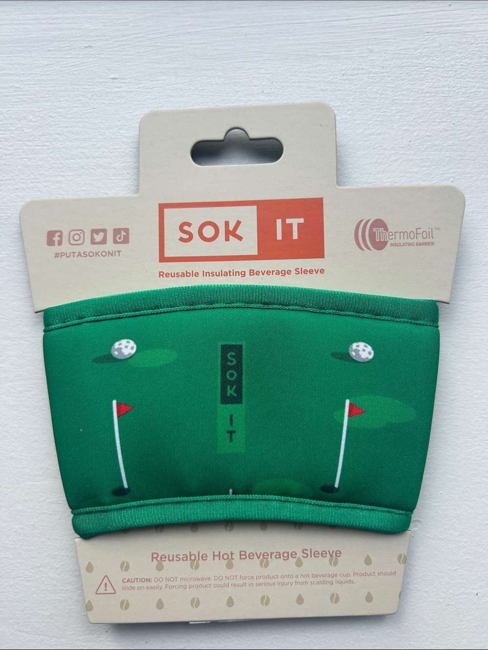 SOK IT Reusable Beverage Sleeve - Golf - NWT!